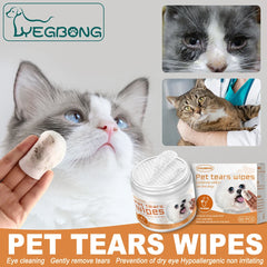 60pcs/set Paper Towels Universal Disposable Non-woven Cleaning Wipes Ear Stain Remover Dog Wet Wipes Grooming Tools Pet Products