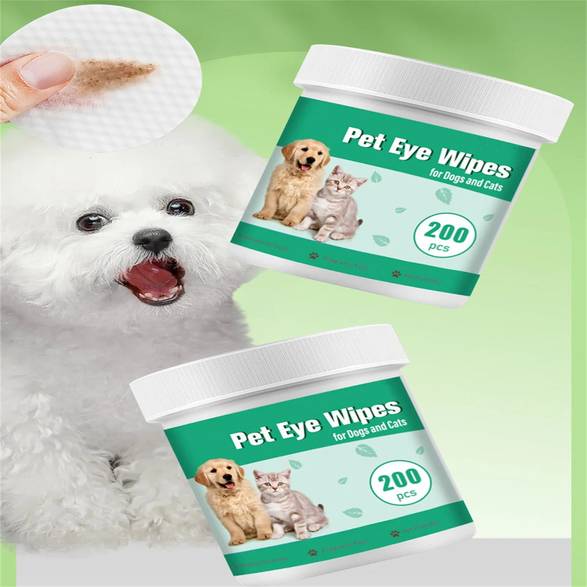 Pet Eye Wipes Cats And Dogs Tearmark Wet Wipes Cats And Dogs Universal No Irritation Cleaning Products 200 Canned Wipes.