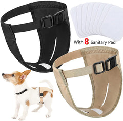 Female Dog Estrusing Nappies with 8 Sanitary Pad For in Bleeding Physiological Washable Nappies Anti Male Dogs Harass Pants