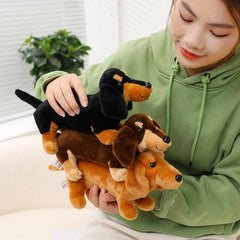 25cm Adorable Dachshund Plush Toy Soft Stuffed Animal Dog Doll For Home Decor kids' Birthday Parties And Gifts