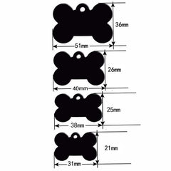 Wholesale 20pcs Bone Double Sides Personalized Dog ID Tags Aluminum Customized Cat Puppy Name Phone No.  Tags Plate Keyrings