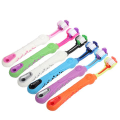 Dog Cat Brush Bad Breath Pet Dental Care Cat Cleaning Mouth Three Sided Pet Toothbrush Multi-angle Toothbrush Cleaning