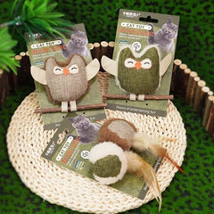 Self-Amusing Cat Toys with Catnip & Silver Vine, Bite-Resistant Feather Teaser Molar Sticks for Teeth Cleaning Pet Supplies
