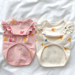 Cat Dog Tank Top Small Medium Breed Sleeveless S/M/L/XL Machine Washable Two Legs Puppy Kitten Clothes Fall Spring