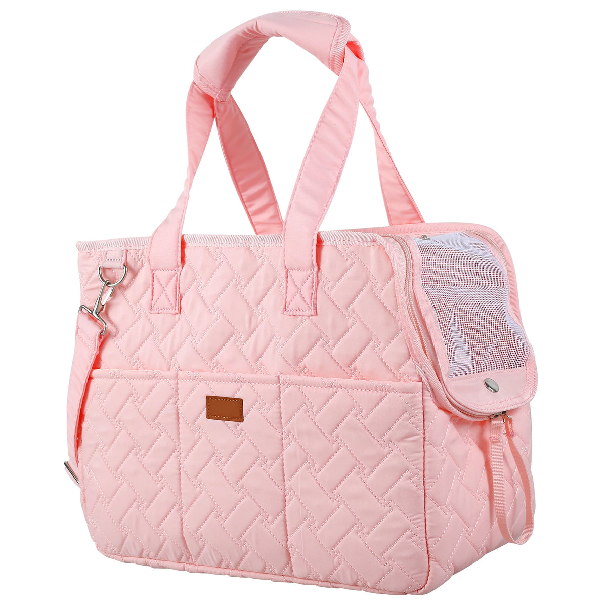 Pet Cat Dog Carrier Backpack with Carrying Strap and Shoulder Strap Oxford Pet Carrier with Breathable Mesh Handheld Pet Bag