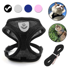 Reflective Pet Harness and Leash Set for Small Medium Dog Cats Breathable Pets Vest Lightweight Collar Harnesses Kitten Supplies