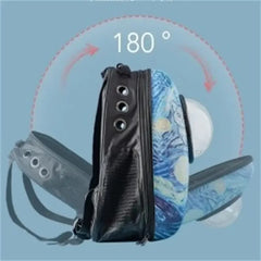 Breathable Pet Sling Backpack, Pure Color, Travel Space Capsule Cage, Pet Transport Bag, Carrying Cat Bag
