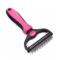 Dual-Sided Pet Grooming Brush:,Stainless Steel Deshedding & Detangling Tool , Silicone Massage Bath Brush for Dogs and Cats