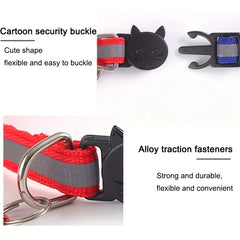 Personalized Reflective Cat Collar Safety Breakaway Cats Collars with Bell Quick Release ID Nameplate Necklace Free Engraving