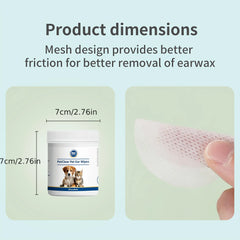 PetClaer 200PCS Natural Pet Ear Wipes, Double-Sided Design for Dogs Cats, Gentle Non-Irritating Ear Cleaning