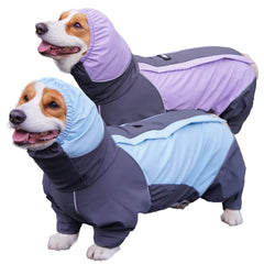 Dog Raincoat for Corgi Waterproof Full-Body Covered Rain Jacket for Short Leg Dogs Breathable Trimmable Belly Pet Rain Clothes