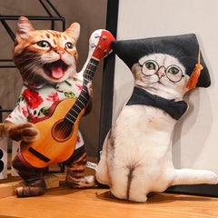 10 Style 30cm Cute Simulation Funny Happy Cat Throw Pillow Plush Toy Stuffed Animal Birthday Holiday Gift Kids Collectible Toy