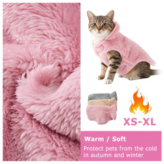 Cats Winter Clothes Reversible Jackets for Kitten Warm Fleece Coats Adjustable Vest for Dogs High Neck Pet Costume Sphynx Cat