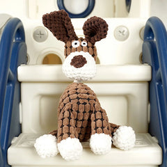 Best-selling pet pineapple grid shape dog cotton rope teething and bite-resistant cat toy plush sound interactive toy