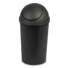 Round Plastic Swing Top Trash Can 3 Gallon Wastebasket Easy Clean Lid Ideal Bathroom Office Indoor Use