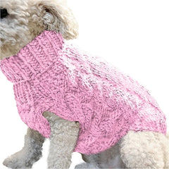 New Pet Small Pet Dog Clothes Sweater Fashion Autumn Winter Solid Fried Dough Twists Knitting Warm Comfort Clothing