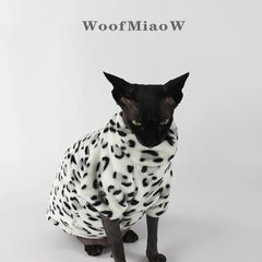 Cat Clothes leopard print Fashion Winter Soft Warm for Sphynx Cat Clothing Comfort Thickened Hairless Cat Kitten Outfits Clothes