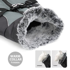 Warm Dog Clothes With Harness Winter Dog Clothes For Labrador Greyhound French Bulldog Vest Outfits Waterproof Big Dog Coat