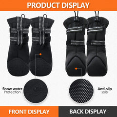 Pet Dog  Anti Slip Shoes Waterproof Reflective Dog Boots Footwear Breathable Anti-Skid Pet Shoes for Medium Large dogs 4pcs/set