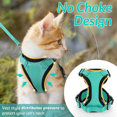 Cat Harness Lead Leash Set Adjustable Reflective Escape Proof Pet Mesh Vest Harness Puppy Dog Collar Small Dog Cat Pet Supplies