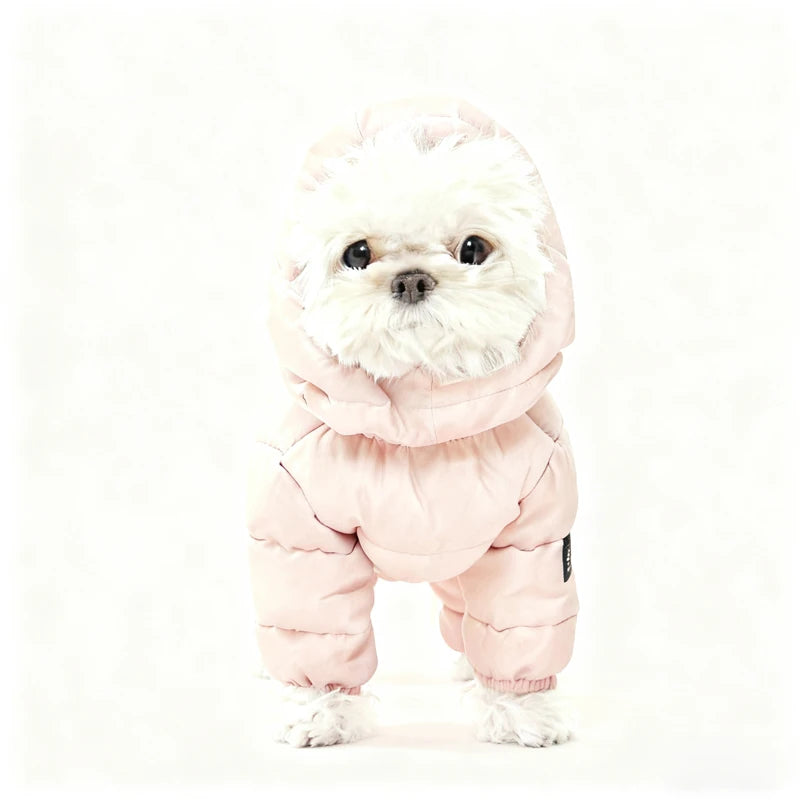 Korean Style 4-legged Down Cotton Pet Coat Thick Warm Winter Jacket For Teddy Poodle Small Dogs Cold-resistant Windproof