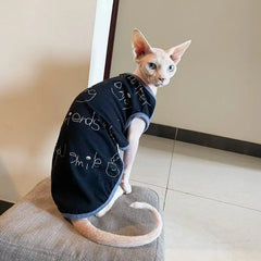 Sphynx Clothes for Cat Hairless cat stretch Cotton Jacket Plaid Coat For Pet Devon Rex Soft Fashion T-Shirt for  Spring Outwear