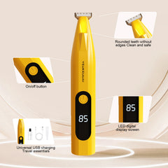 YEUKEUUAI Electric Pet Hair Trimmer Convenient Intelligent Digital Display Pet Push Clipper Household Cat and Dog Shaver YE-1811