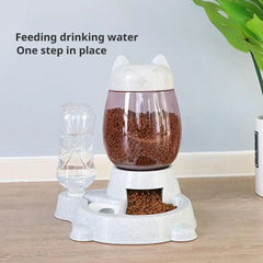 Cat Automatic Press-type 2-in-1 Feeder Water Dispenser Large-capacity Feeder Not Wet Mouth Automatic Drinking Fountain Cat Acc