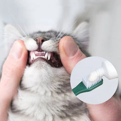 Pet Double headed Toothbrush Set Double Head Dog Toothbrush Dog Cat Oral Cleaning Cat Dog Convenient Finger Brushes