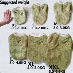 Cute Cat Clothes Small Dogs Cats coral fleece Material Warm Sweater Kitten Puppy Outfit Clothing Accessories Avocado!