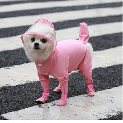 Waterproof Dog Raincoat,Full Coverage 4 Legs Dog Rain Jacket for Small Medium Dogs,Pet Rain Coat with Hood,Outdoor Raincoat Dogs