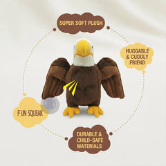 Large Bald Eagle Dog Toys Resistant Indestructible Plush Big Sound Dog Toy With Squeaker Small Raw Dogs Chew Puppy Pet Supplies