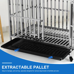 Metal Dog Cage Easy To Install Dog Crate with Locks Dog Kennel Folding for High Anxiety Medium/Small Dogs