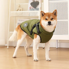 Pet Autumn and Winter Thick Velvet Warm Clothing with Reflective Shoulder Straps Windproof and Safe Dog Cotton Coat