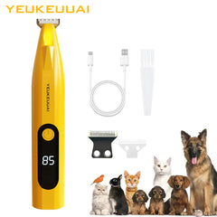 YEUKEUUAI Electric Pet Hair Trimmer Convenient Intelligent Digital Display Pet Push Clipper Household Cat and Dog Shaver YE-1811