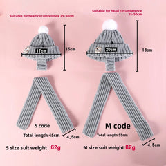 Pet New Year's Knitted Hat Scarf Set Cat Puppy Dog Warm Winter Ear Hood Clothing Accessories Christmas Gift Knitted Hat for Cat