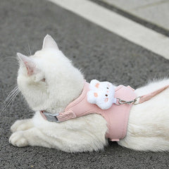 Adjustable Cat Harness Leash for Outdoor Travel Walking Soft and Breathable Pet Harnesses for Cat Kitten Puppy