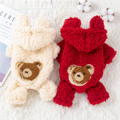 Winter Plush Dog Clothes Warm Pet Hoodies For Small Medium Dogs Cats Cute Jacket Coat Soft Puppy Sweatshirt Dog Costumes