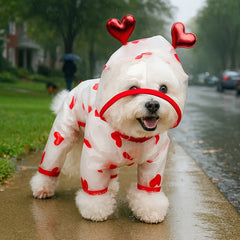 Dog Raincoat,Waterproof Rain Poncho with Hoodie, Adjustable Pet Rain Jacket with Leash Hole for Small Medium Dogs