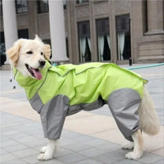 Large Dog Raincoat Clothes for Puppy Medium Dogs Waterproof Four Corner Hooded Jacket Poncho Pet Rain Season Outside Supplies