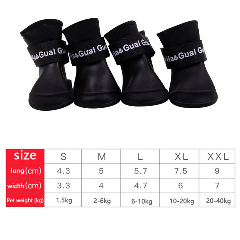 WaterProof Rainshoe Anti-slip Rubber Boot For Small Medium Large Dogs Cats Outdoor Shoe Dog Ankle Boots 4Pcs Pet Pet Accessories