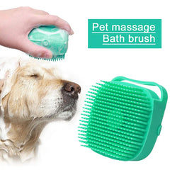 Dog Bathing Brush Pet Massage Brush Shampoo Dispenser Soft Silicone Bathroom Gloves Dog Cat Cleaning Grooming Tools Pet Supplies