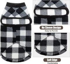 EXPAWLORER Plaid Cat Sweater Warm Fleece Hoodie Vest for Cats Small Dogs Fall Winter Coat Pullover Buffalo Check Clothing