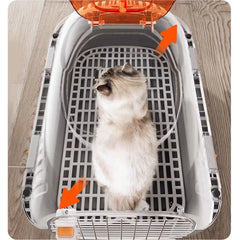 Portable pet travel airline box Simple style pet car cage Multifunctional pet cage Ventilated and breathable cat transport box