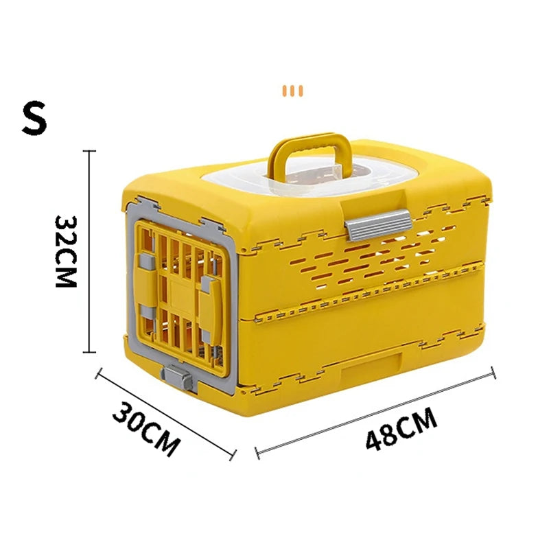 Pet Supplies Car Portable Cat Cage Portable Foldable Flight Case Breathable Kennel For Outing Pet Check-in Box