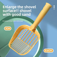 2-in-1 Long-Handle Cat Litter Scoop – Built-in Trash Bag, Sifting Design, Pet Waste Cleaner