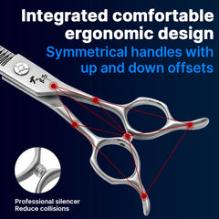 Fenice Master Series 7.25 inch Functional Scissors JP440C Curved Chunker Shears 75%-80% Thinning Pet Dog Trimming Grooming Tools