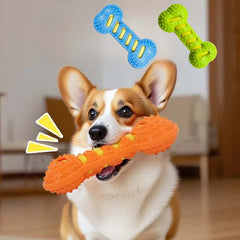 Dog Chew Toy Squeaky Bones Bite-resistant Training Puppy Toy Teeth Cleaning Interactive Massage Toothbrush Dog Toy