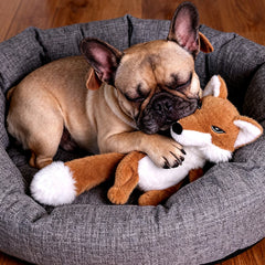 Pet-Resistant Chewable Plush Interactive Cartoon Toy with Sound, Simulated Fox Shape, Suitable for Large, Medium, and Small Pets Like Cats and Dogs, Double-Layer Fabric Without Filling, Bite-Resistant, Built-In Airbag