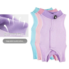 Post-Surgery Recovery Suit for Cats - Breathable Spandex Anti-Lick Vest with Adjustable Straps, Post-Spay Protective Garment